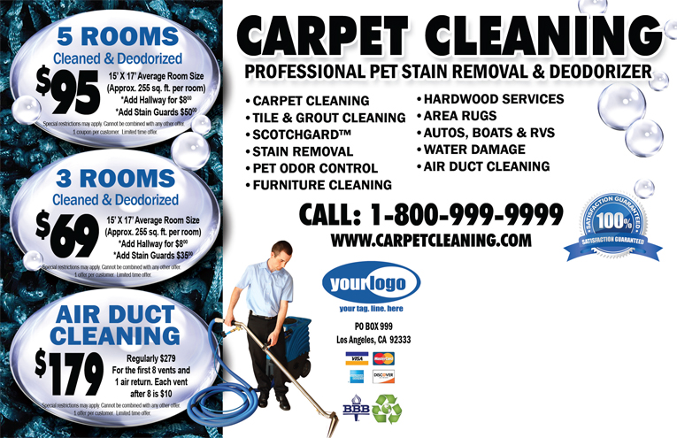 Carpet Cleaning Postcard (8.5 x 5.5) #CA00007 Matte Back