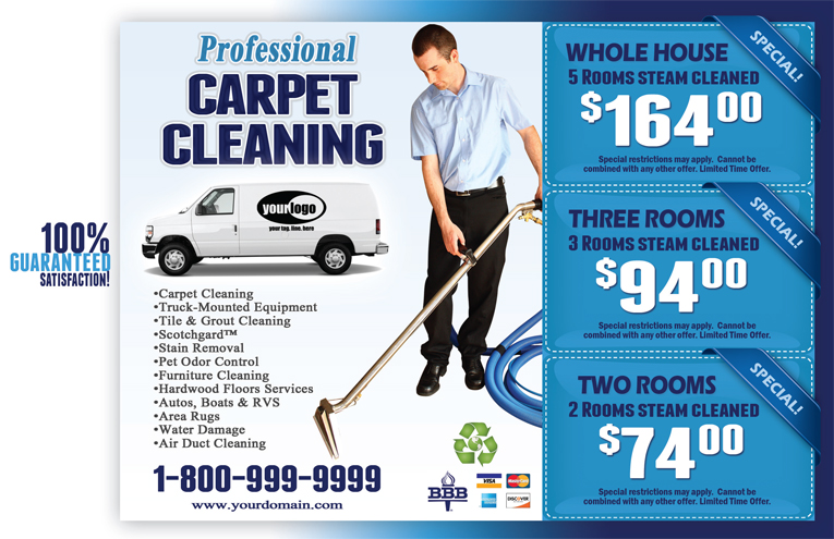 Carpet Cleaning Postcard (8.5 x 5.5) #CA01001 Matte Front