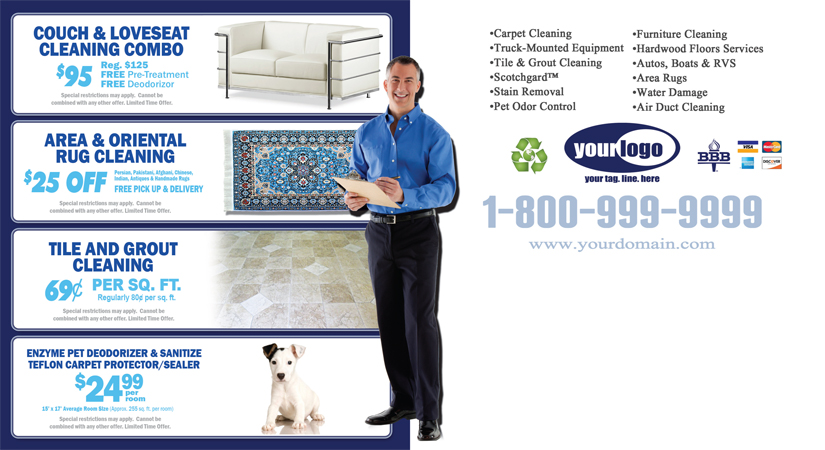 Carpet Cleaning Postcard (6 x 11) #CA01001 Matte Back