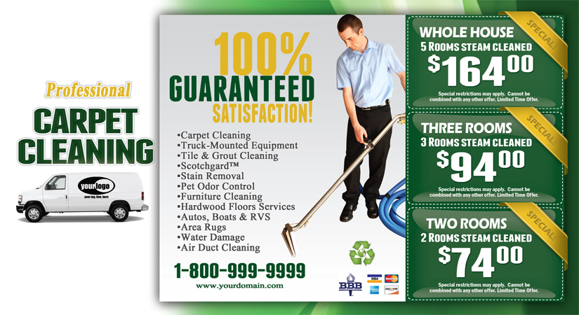 Carpet Cleaning Postcard (6 x 11) #CA01002 Matte Front