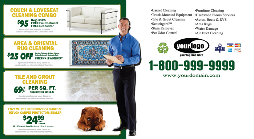 Carpet Cleaning Postcard (6 x 11) #CA01002 UV Gloss Back