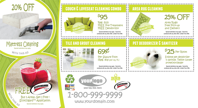 Carpet Cleaning Postcard (6 x 11) #CA01005 UV Gloss Back