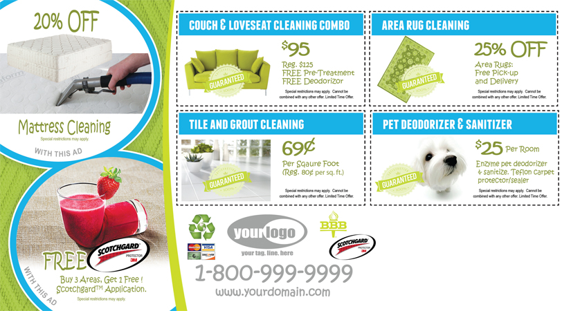 Carpet Cleaning Postcard (6 x 11) #CA01006 UV Gloss Back