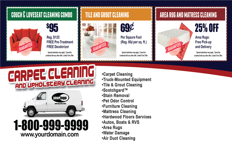 Carpet Cleaning Postcard (8.5 x 5.5) #CA01010 UV Gloss Back