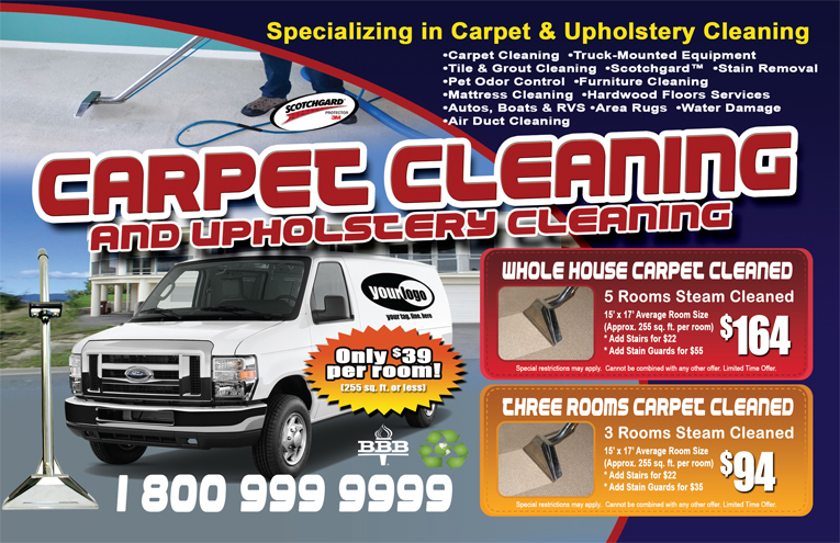 Carpet Cleaning Postcard (8.5 x 5.5) #CA01010 UV Gloss Front