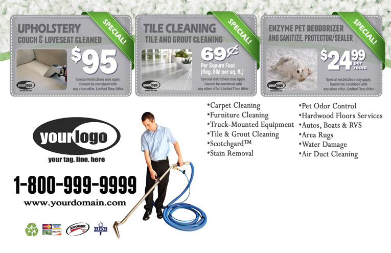 Carpet Cleaning Postcard (8.5 x 5.5) #CA01023 UV Gloss Back