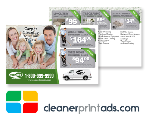 Carpet Cleaning Postcards Template ca01023